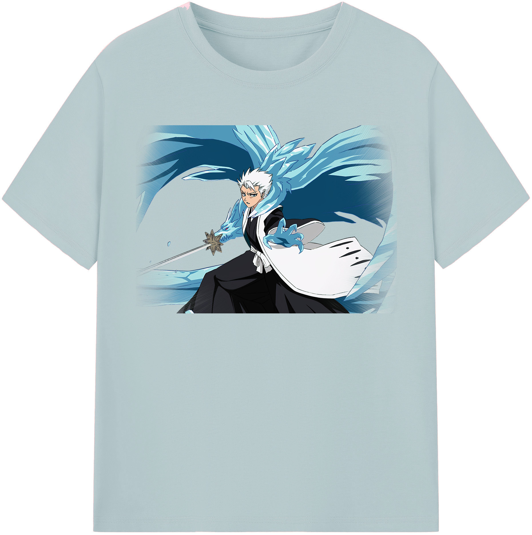 （画像用） ブリーチ 日番谷冬獅郎（ひつがや とうしろう） BLEACH Hitsugaya Toushirou 綿100％半袖Tシャツ（フロントプリント）